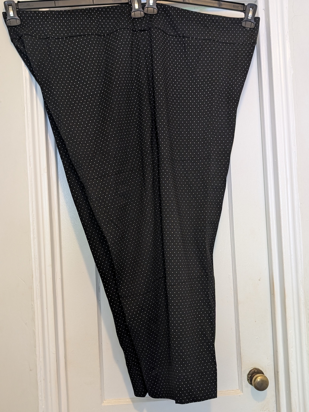 Women's Black Microdot Stretch Trousers